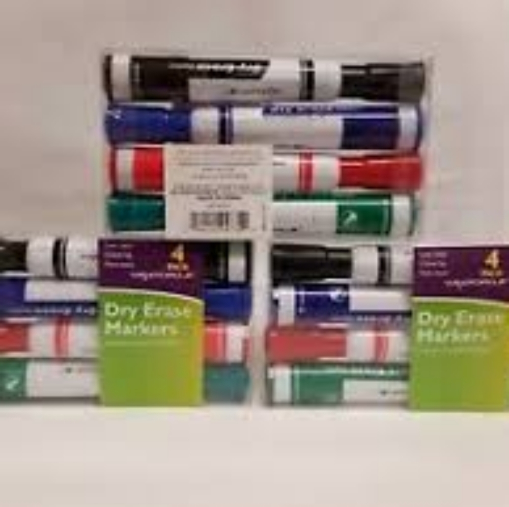 Wexford 3 packs of Dry-Erase Markers 4 Black Blue Red Green